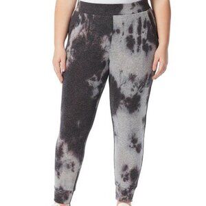 Jessica Simpson Women's Riya Pull on Jogger Pant Size 2X Black Tie Dye